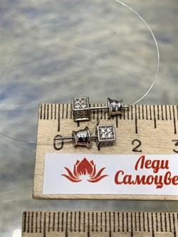 *Серьги Пусеты Белый Фианит арт. 02-2001/00КЦ-00-727 вес 1,62 г - фото 279496 *Серьги Пусеты Белый Фианит арт. 02-2001/00КЦ-00-727 вес 1,62 г - фото 279496