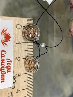 *Серьги Пусеты Белый Бр. арт. 02-1444/000Б-00-094 Вес 2,43 г - фото 279532