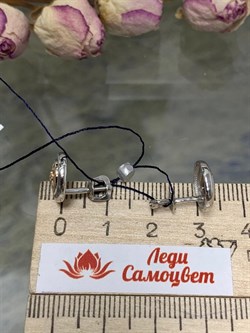 *Серьги Пусеты Белый Бр. арт. 02-1444/000Б-00-094 Вес 2,43 г - фото 279533