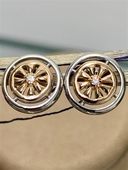 *Серьги Пусеты Белый Бр. арт. 02-1444/000Б-00-094 Вес 2,43 г - фото 279535