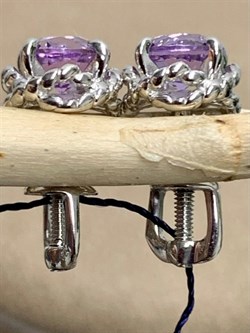 *Серьги Пусеты Аметист арт. 02-2252/00АМ-00-929 Вес 1,49 г - фото 279565