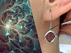 *Серьги Петли Родолит иск арт. 02-1695/0РДК-00-951 вес 2,91 г - фото 279646