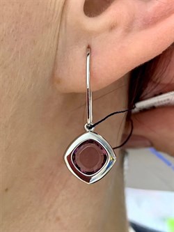 *Серьги Петли Родолит иск арт. 02-1695/0РДК-00-951 вес 2,91 г - фото 279647