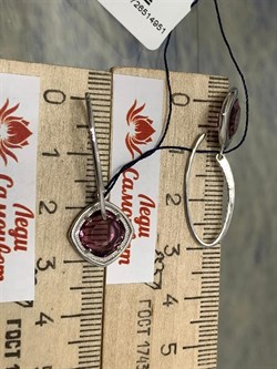 *Серьги Петли Родолит иск арт. 02-1695/0РДК-00-951 вес 2,91 г - фото 279648