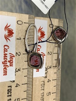 *Серьги Петли Родолит иск арт. 02-1695/0РДК-00-951 вес 2,91 г - фото 279650