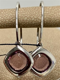 *Серьги Петли Родолит иск арт. 02-1695/0РДК-00-951 вес 2,91 г - фото 279652