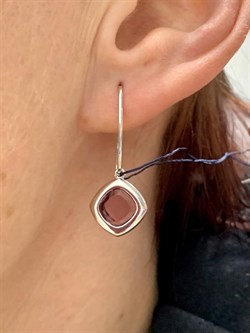 *Серьги Петли Родолит иск арт. 02-1695/0РДК-00-951 вес 2,91 г - фото 279654