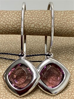 *Серьги Петли Родолит иск арт. 02-1695/0РДК-00-951 вес 2,91 г - фото 279656