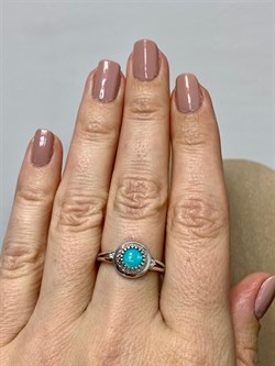 *Кольцо р.17,5 Бирюза арт. 01-3349/00БР-00-897 вес 2,4 г - фото 279659