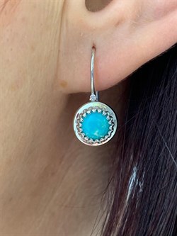 *Серьги Петли Бирюза арт. 02-3349/00БР-00-930 вес 2,44 г - фото 279668 *Серьги Петли Бирюза арт. 02-3349/00БР-00-930 вес 2,44 г - фото 279668