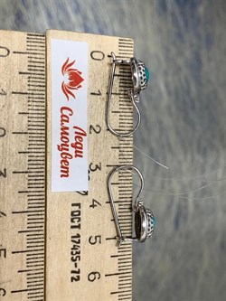 *Серьги Петли Бирюза арт. 02-3349/00БР-00-930 вес 2,44 г - фото 279671 *Серьги Петли Бирюза арт. 02-3349/00БР-00-930 вес 2,44 г - фото 279671