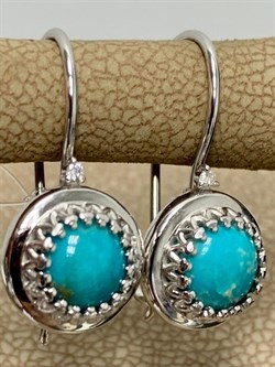 *Серьги Петли Бирюза арт. 02-3349/00БР-00-930 вес 2,44 г - фото 279672 *Серьги Петли Бирюза арт. 02-3349/00БР-00-930 вес 2,44 г - фото 279672