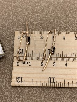 *Серьги Петли Турмалин цв Красное арт 2-108205-00-60-125 вес 2,64 г - фото 279689