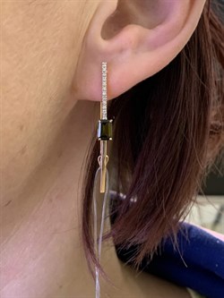 *Серьги Петли Турмалин цв Красное арт 2-108205-00-60-125 вес 2,64 г - фото 279693