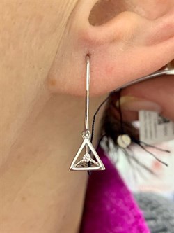 *Серьги Петли Белый Фианит арт. 02-1777/00КЦ-00-988 вес 1,67 г - фото 279712 *Серьги Петли Белый Фианит арт. 02-1777/00КЦ-00-988 вес 1,67 г - фото 279712