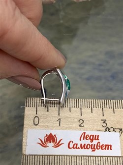 *Серьги Микс Эмаль Зеленый Агат арт. 02-0931/0М35-00-639 вес 4,77 г - фото 279737 *Серьги Микс Эмаль Зеленый Агат арт. 02-0931/0М35-00-639 вес 4,77 г - фото 279737