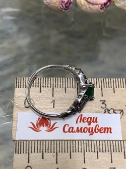 *Кольцо р.16,5 Зеленый Агат арт. 01-2091/00АГ-00-012 вес 3,41 г - фото 279745