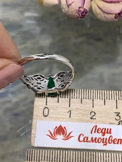 *Кольцо р.16,5 Зеленый Агат арт. 01-2091/00АГ-00-012 вес 3,41 г - фото 279747