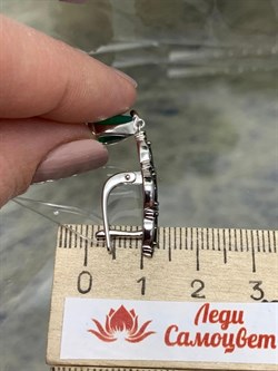 *Серьги Микс Зеленый Агат арт. 02-2091/00АГ-00-231 вес 5,62 г - фото 279754