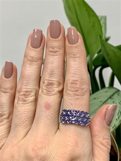 *Кольцо р.18 Орхидея Танзанит цв Белое Африка  арт. К0837-208-468 вес 3,4 г - фото 279809