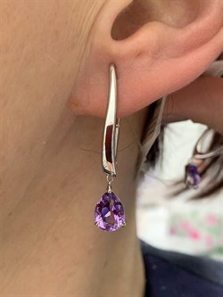 *Серьги Прищепки Аметист арт. 02-1988/00АМ-00-046 Вес 5,07 г - фото 279984 *Серьги Прищепки Аметист арт. 02-1988/00АМ-00-046 Вес 5,07 г - фото 279984