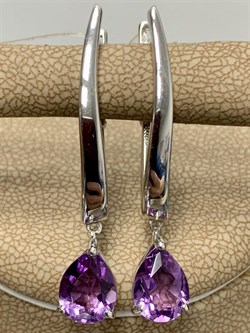 *Серьги Прищепки Аметист арт. 02-1988/00АМ-00-046 Вес 5,07 г - фото 279988 *Серьги Прищепки Аметист арт. 02-1988/00АМ-00-046 Вес 5,07 г - фото 279988