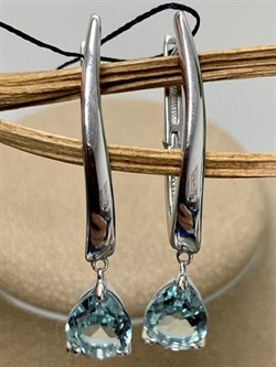 *Серьги Прищепки Голубой Топаз синт арт. 02-1988/0НСА-00-835 Вес 5,20 г - фото 280004 *Серьги Прищепки Голубой Топаз синт арт. 02-1988/0НСА-00-835 Вес 5,20 г - фото 280004