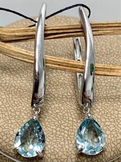 *Серьги Прищепки Голубой Топаз синт арт. 02-1988/0НСА-00-835 Вес 5,20 г - фото 280005 *Серьги Прищепки Голубой Топаз синт арт. 02-1988/0НСА-00-835 Вес 5,20 г - фото 280005