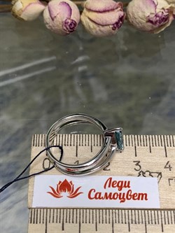 *Кольцо р.18 Голубой Топаз синт арт. 01-1988/0НСА-00-968 Вес 4,38 г - фото 280011