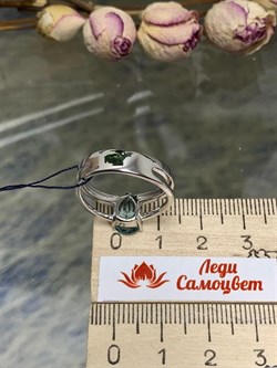 *Кольцо р.18 Голубой Топаз синт арт. 01-1988/0НСА-00-968 Вес 4,38 г - фото 280012