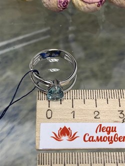 *Кольцо р.18 Голубой Топаз синт арт. 01-1988/0НСА-00-968 Вес 4,38 г - фото 280013
