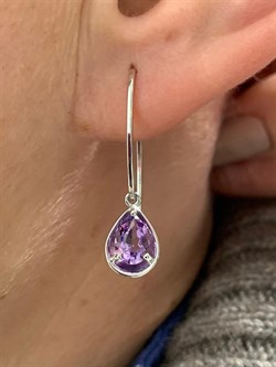 *Серьги Петли Аметист арт. 02-1697/00АМ-00-107 вес 2,23 г - фото 280097 *Серьги Петли Аметист арт. 02-1697/00АМ-00-107 вес 2,23 г - фото 280097