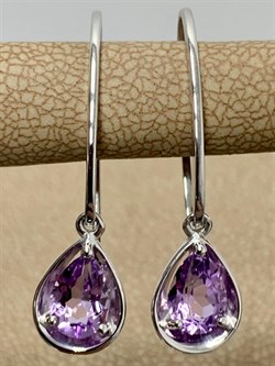 *Серьги Петли Аметист арт. 02-1697/00АМ-00-107 вес 2,23 г - фото 280100 *Серьги Петли Аметист арт. 02-1697/00АМ-00-107 вес 2,23 г - фото 280100