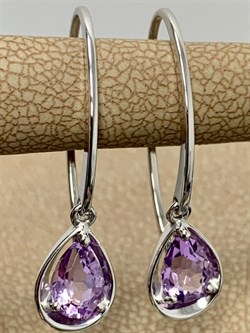 *Серьги Петли Аметист арт. 02-1697/00АМ-00-107 вес 2,23 г - фото 280101 *Серьги Петли Аметист арт. 02-1697/00АМ-00-107 вес 2,23 г - фото 280101