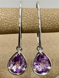 *Серьги Петли Аметист арт. 02-1697/00АМ-00-107 вес 2,23 г - фото 280102 *Серьги Петли Аметист арт. 02-1697/00АМ-00-107 вес 2,23 г - фото 280102