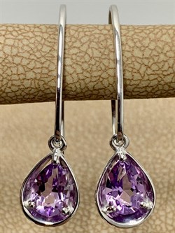 *Серьги Петли Аметист арт. 02-1697/00АМ-00-107 вес 2,23 г - фото 280103 *Серьги Петли Аметист арт. 02-1697/00АМ-00-107 вес 2,23 г - фото 280103