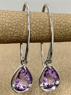 *Серьги Петли Аметист арт. 02-1697/00АМ-00-107 вес 2,23 г - фото 280104 *Серьги Петли Аметист арт. 02-1697/00АМ-00-107 вес 2,23 г - фото 280104