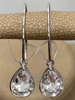 *Серьги Петли Горный Хрусталь арт. 02-1697/00ГХ-00-936 вес 2,16 г - фото 280152