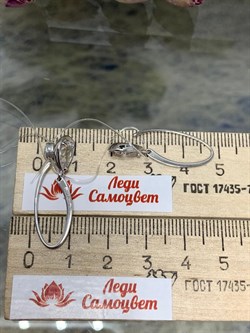 *Серьги Петли Горный Хрусталь арт. 02-1697/00ГХ-00-936 вес 2,16 г - фото 280157