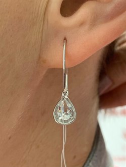 *Серьги Петли Горный Хрусталь арт. 02-1697/00ГХ-00-936 вес 2,16 г - фото 280159