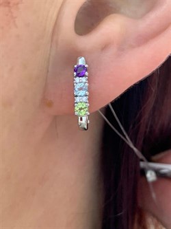 *Серьги Микс Аметист Хризолит Топаз арт. 02-2718/0М17-00-669 вес 2,98 г - фото 280305 *Серьги Микс Аметист Хризолит Топаз арт. 02-2718/0М17-00-669 вес 2,98 г - фото 280305