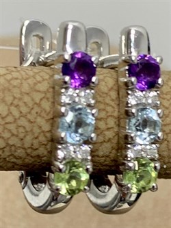 *Серьги Микс Аметист Хризолит Топаз арт. 02-2718/0М17-00-669 вес 2,98 г - фото 280308 *Серьги Микс Аметист Хризолит Топаз арт. 02-2718/0М17-00-669 вес 2,98 г - фото 280308