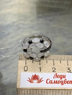 *Кольцо р.17,5 Микс Адуляр Черная Шпинель арт. 01-2388/0ЛНК-00-208 вес 3,95 г - фото 280326 *Кольцо р.17,5 Микс Адуляр Черная Шпинель арт. 01-2388/0ЛНК-00-208 вес 3,95 г - фото 280326