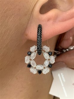 *Серьги Микс Адуляр Черная Шпинель арт. 02-2388/0ЛНК-00-496 вес 7,79 г - фото 280352