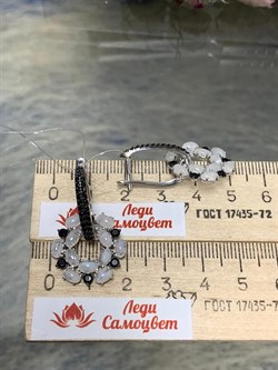 *Серьги Микс Адуляр Черная Шпинель арт. 02-2388/0ЛНК-00-496 вес 7,79 г - фото 280353