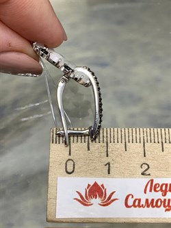 *Серьги Микс Адуляр Черная Шпинель арт. 02-2388/0ЛНК-00-496 вес 7,79 г - фото 280354