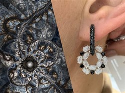 *Серьги Микс Адуляр Черная Шпинель арт. 02-2388/0ЛНК-00-496 вес 7,79 г - фото 280358