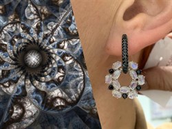 *Серьги Микс Адуляр Черная Шпинель арт. 02-2388/0ЛНК-00-496 вес 7,79 г - фото 280359