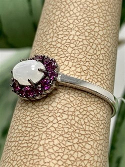 *Кольцо р.20 Микс Адуляр Родолит арт. 01-2387/0ЛНК-00-337 вес 2,18 г - фото 280438