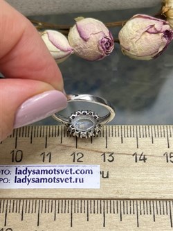 *Кольцо р.19 Микс Адуляр Родолит арт. 01-2387/0ЛНК-00-313 вес 2,15 г - фото 280448